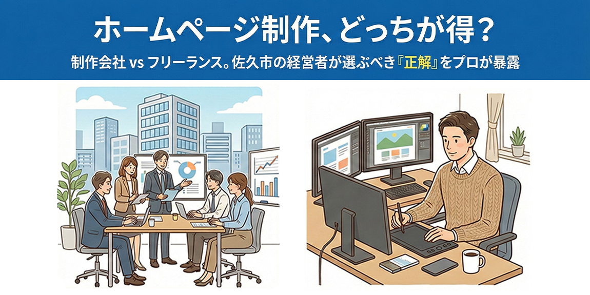 佐久市のホームページ制作は「制作会社」と「フリーランス」どっちが得?経営者が選ぶべき正解とは